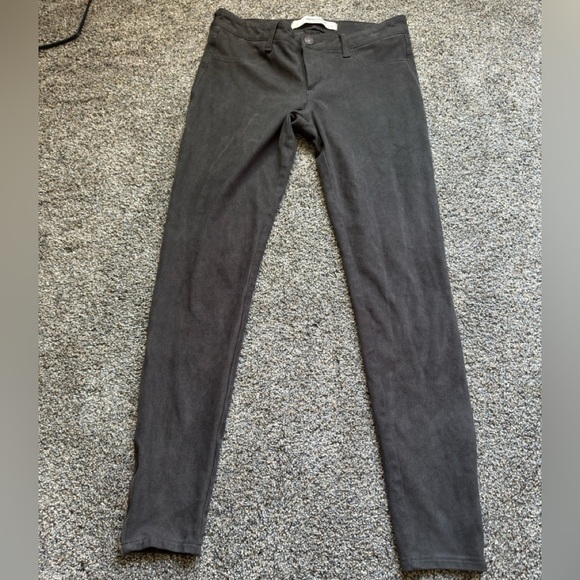 Abercrombie and Fitch grey suede pants with zipper detailing - Picture 4 of 10